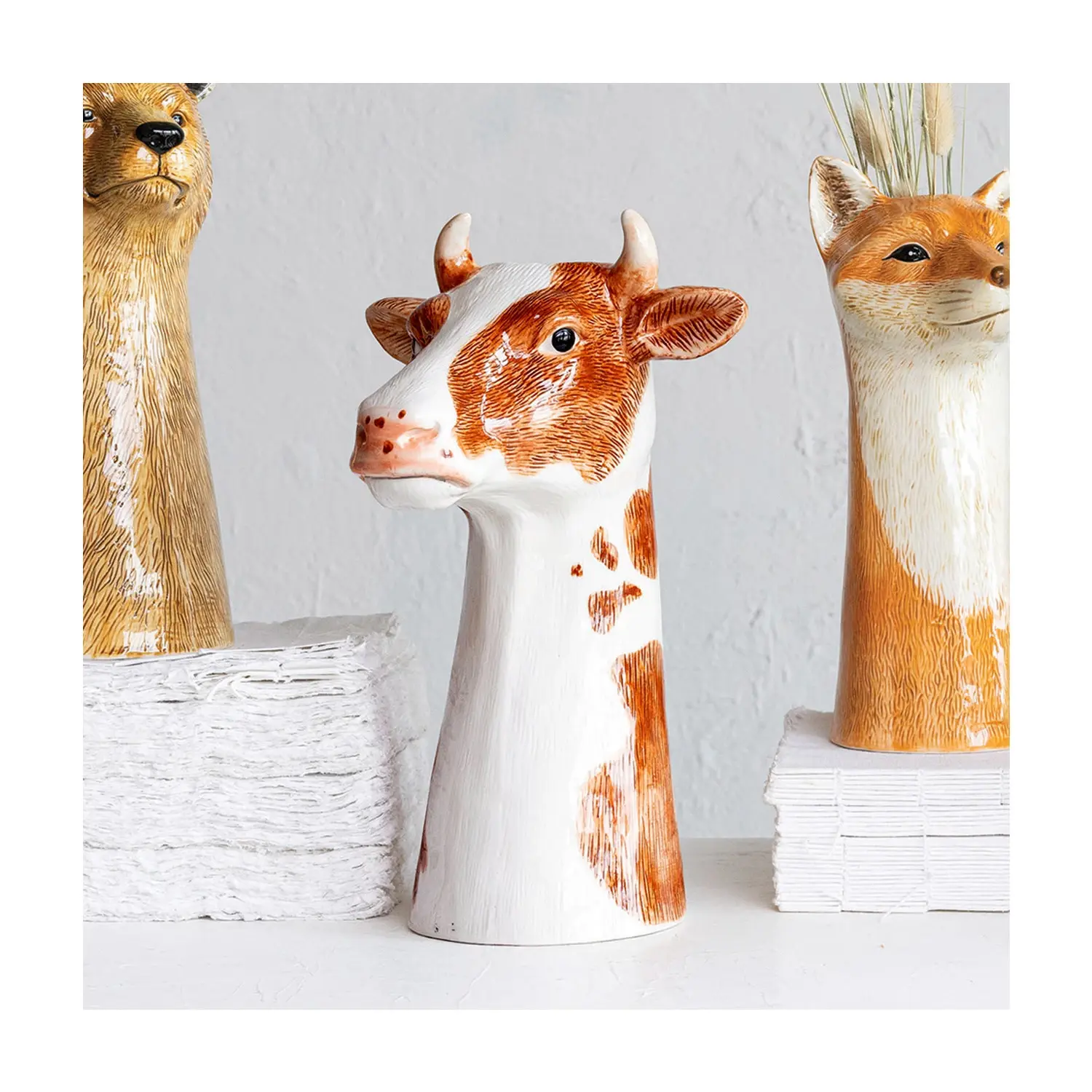 Stoneware Cow Vase - Image 5