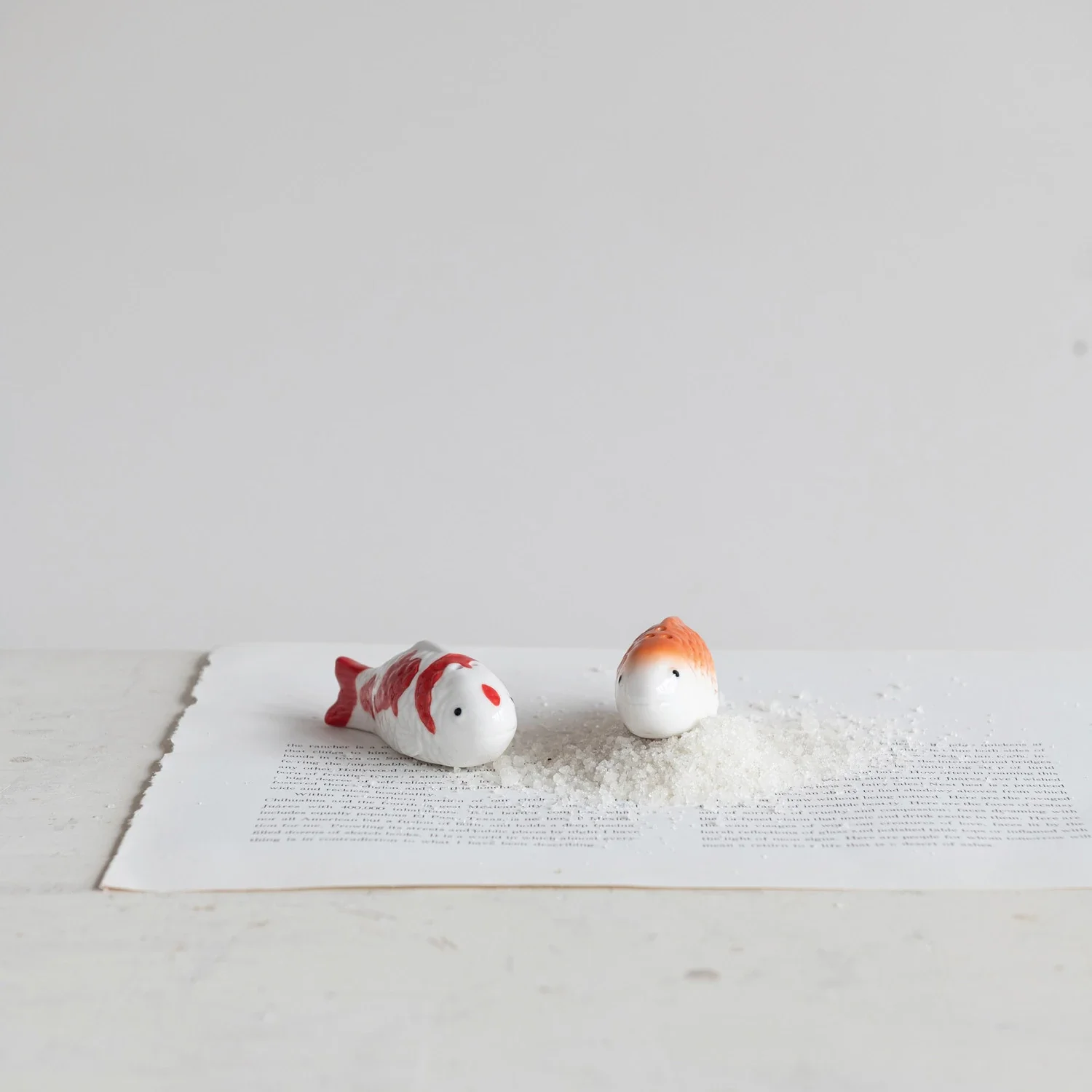 Stoneware Koi Fish Salt & Pepper Shakers - Sold as Set - Image 4