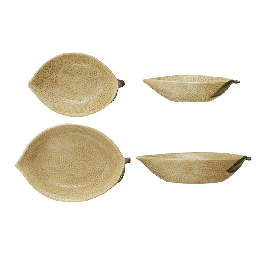 Stoneware Lemon Shaped Bowl