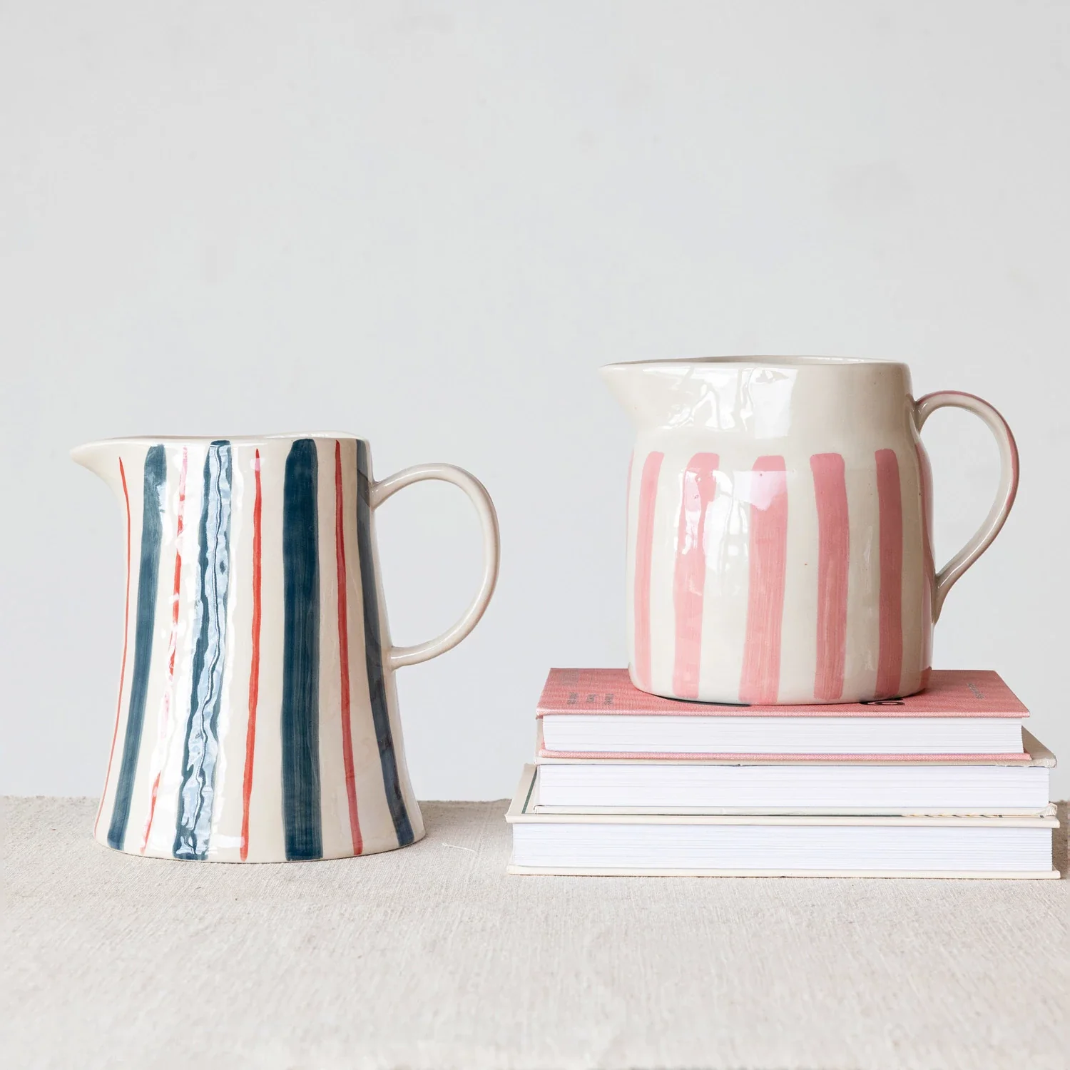 Stoneware Pitcher with Stripes - Image 6