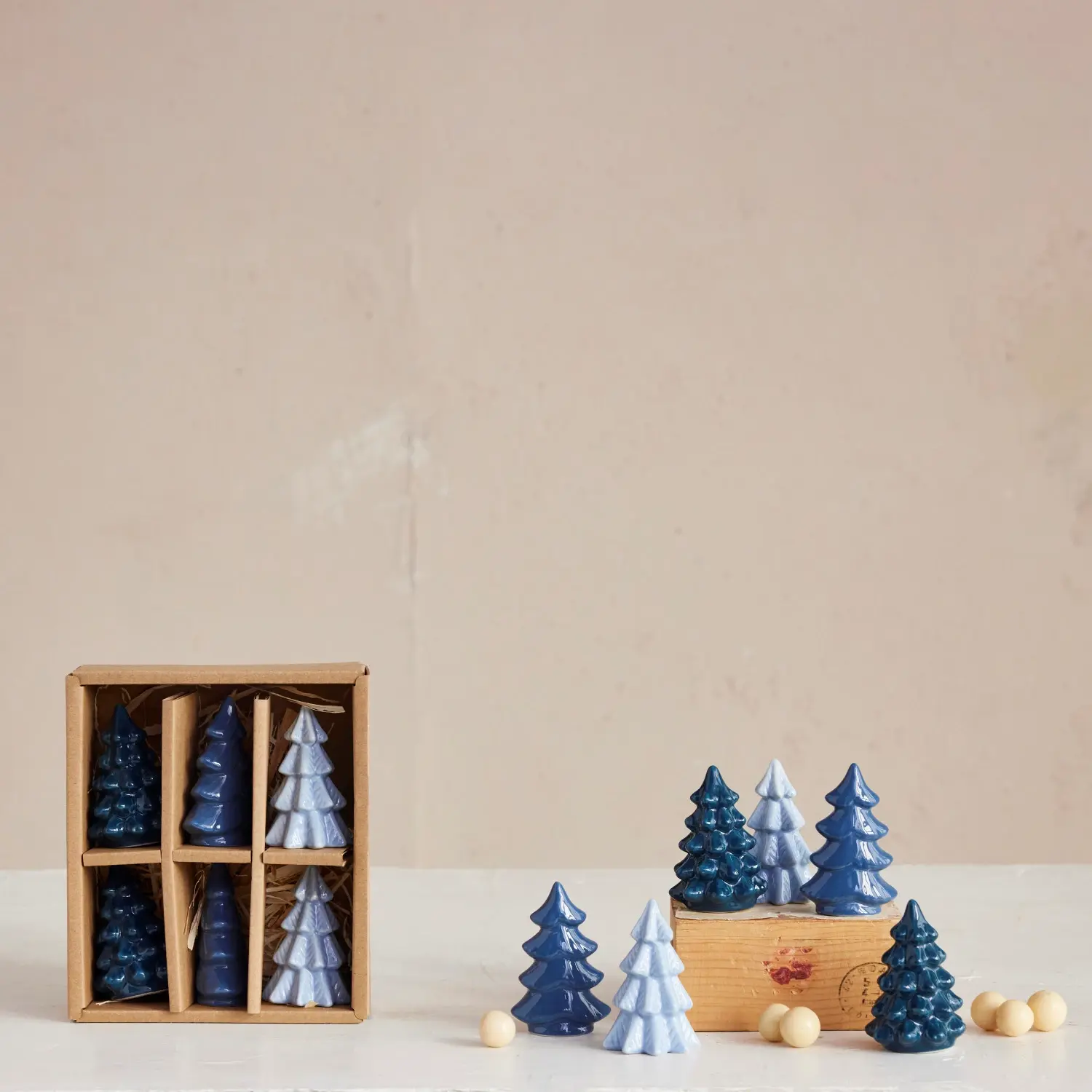 Stoneware Trees Blue - Sold as Set - Image 2