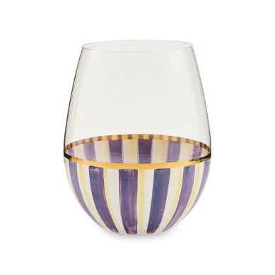 Stripe Stemless Wine Glass