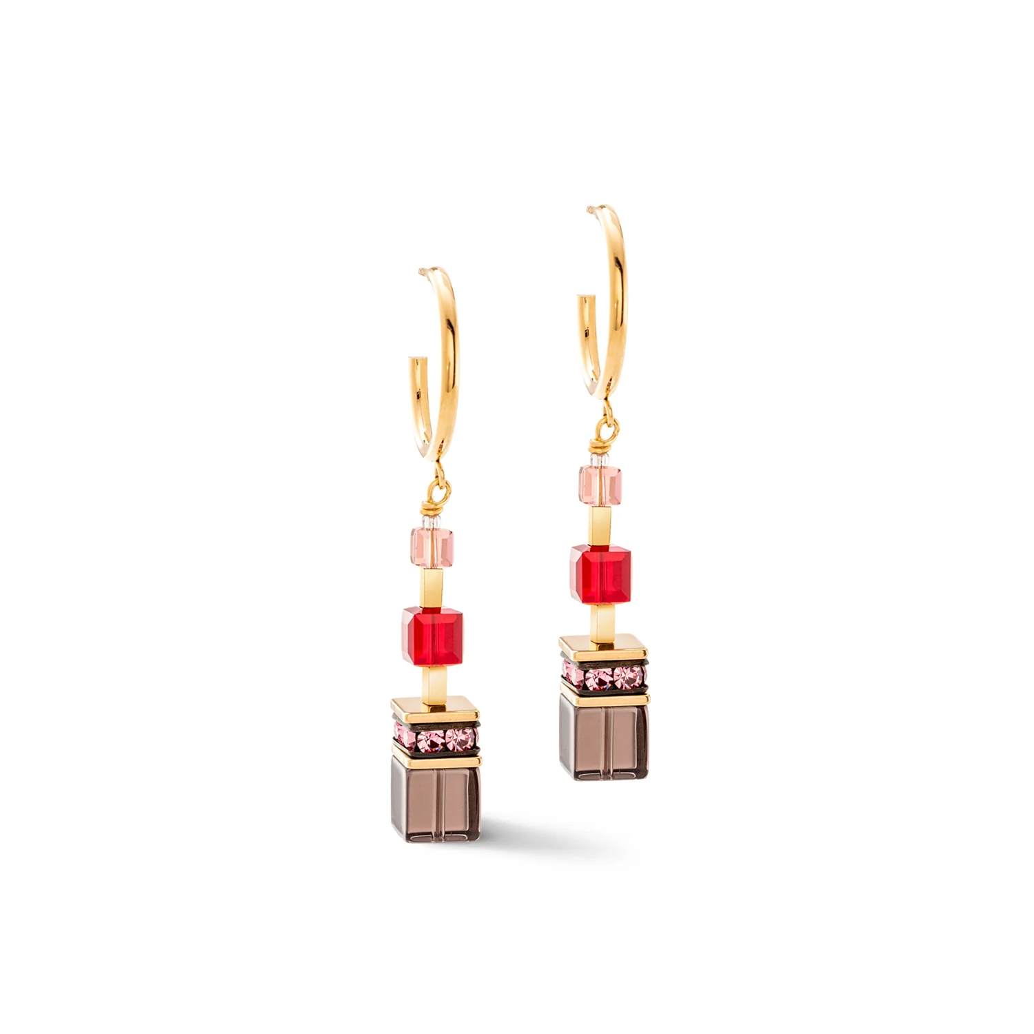 Swarovski Crystals, Rhinestone Rondelles Smoky Quartz Ear Studs