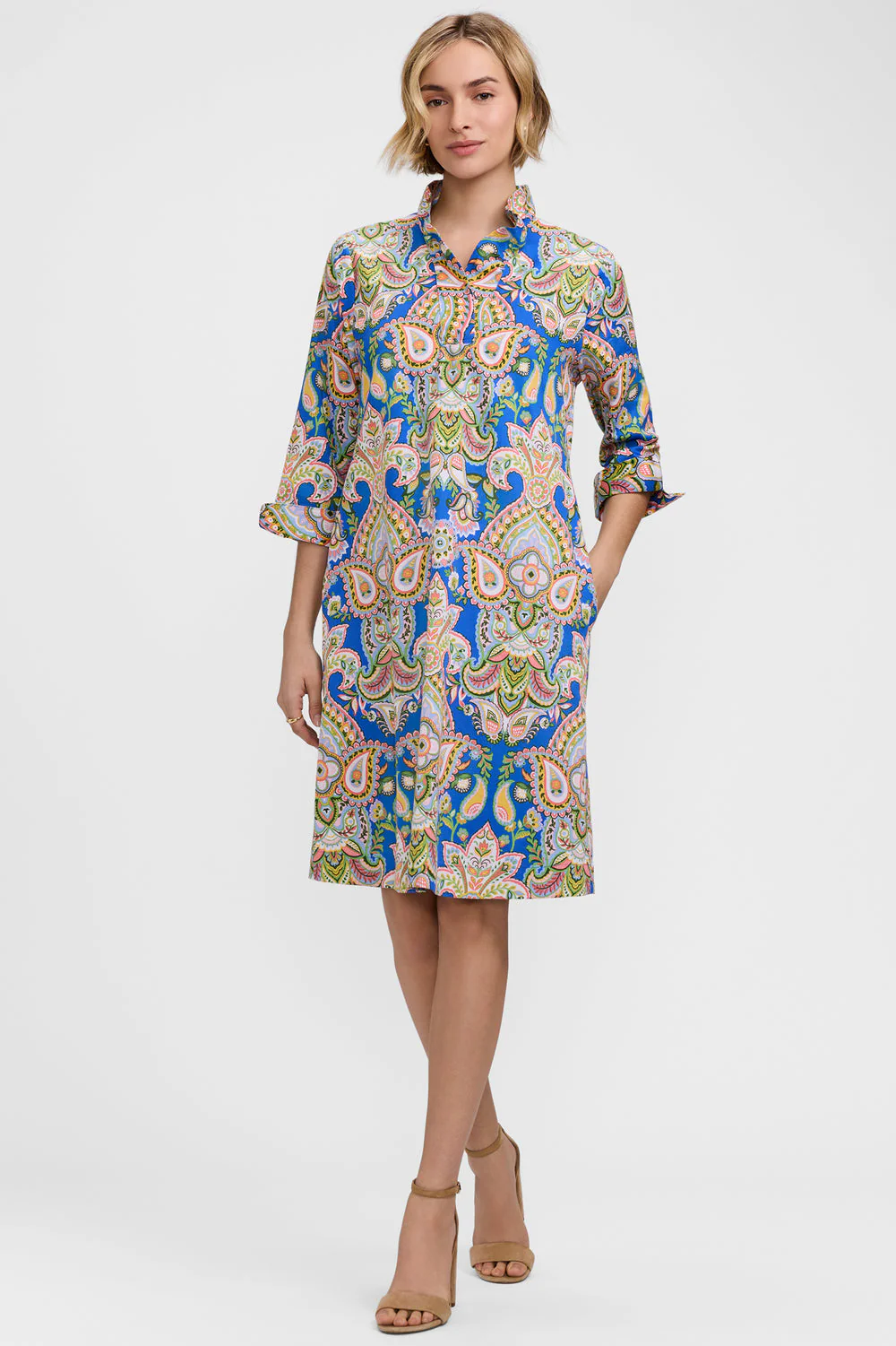 Tammy Garden Paisley ¾ Sleeve Dress - Image 7