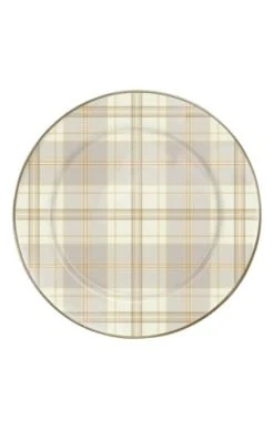 Tartan Latte Dinner Plate