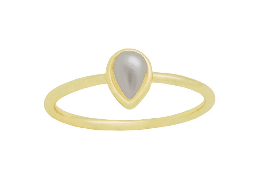 Teardrop Pearl Gold Layers Ring - Image 4