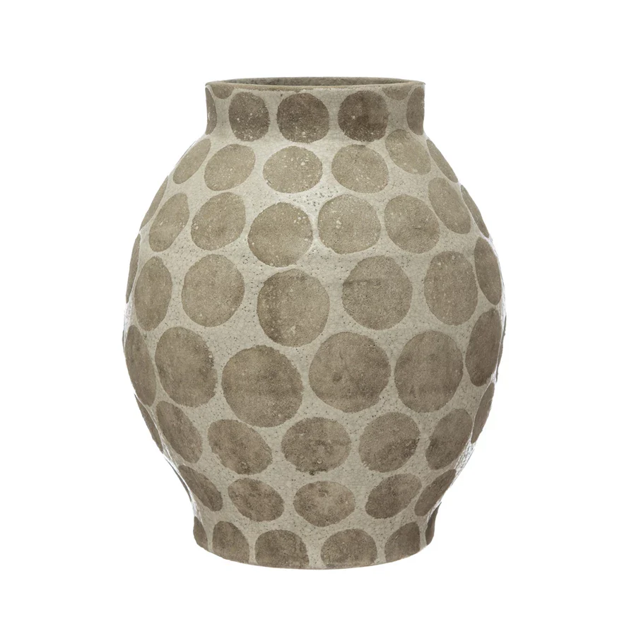 Terra-cotta Vase w/ Wax Relief Dots