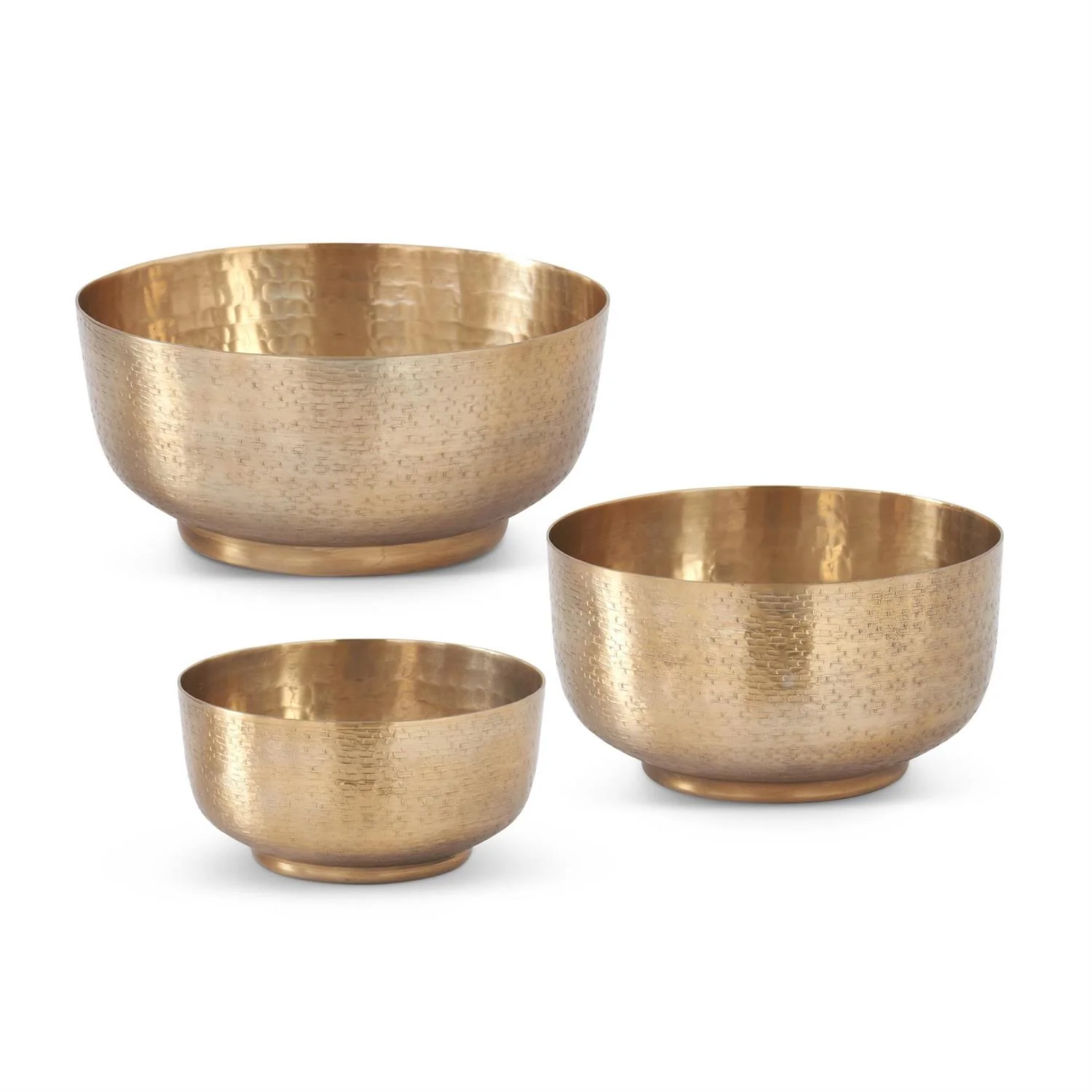 Textured Antiqued Gold Footed Bowl - Image 3