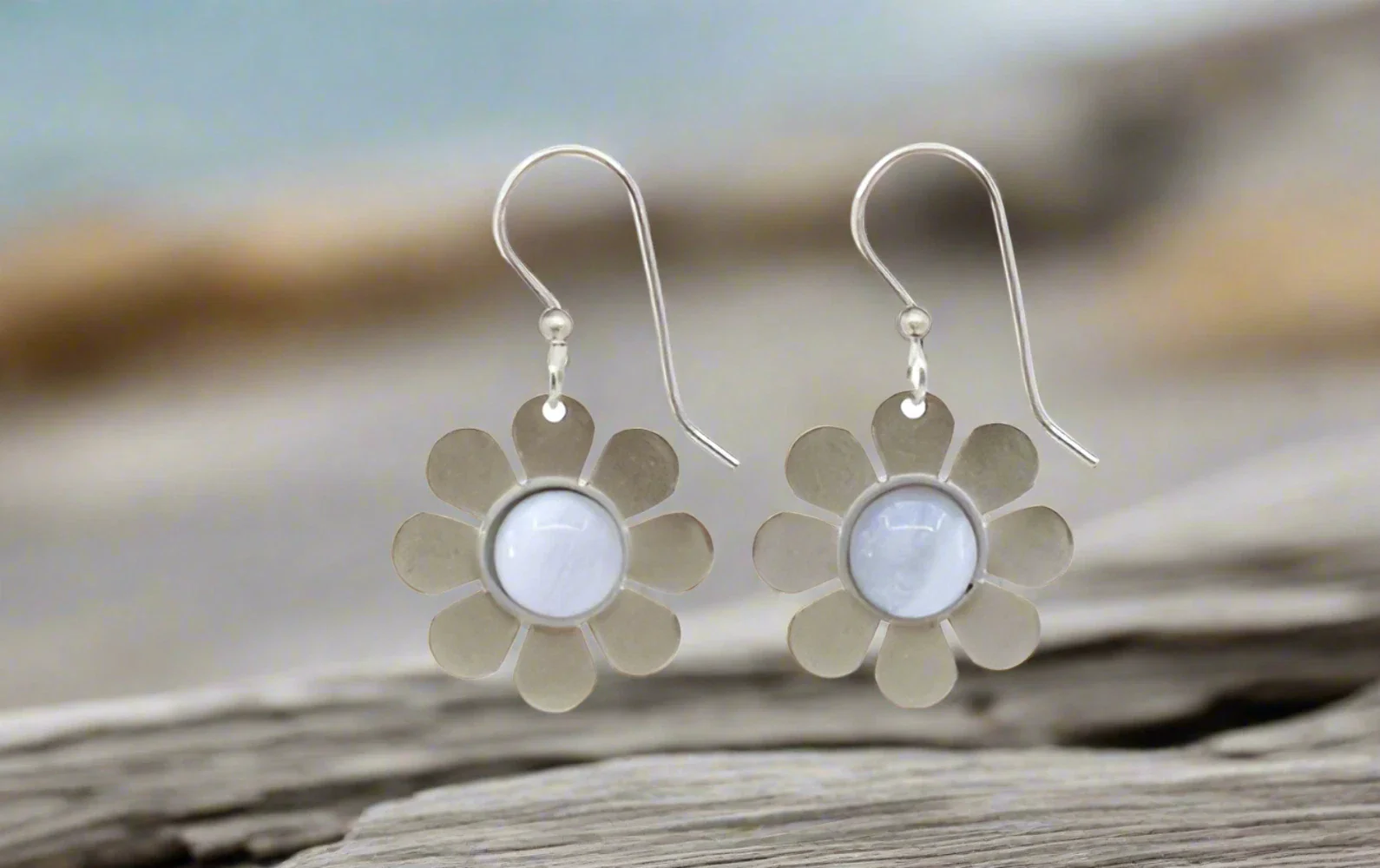 Textured Organic Drop Earrings - Image 2