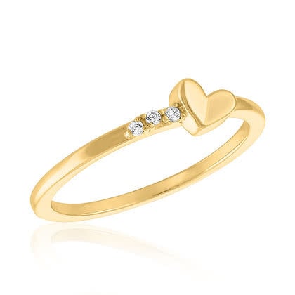 Tilted Heart Gold Layers Ring - Image 2