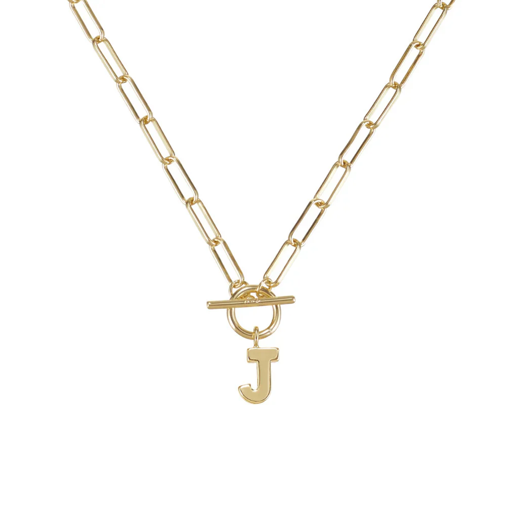Toggle Initial Necklace Gold - Image 10