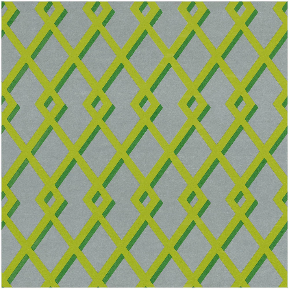 Trellis Green & Silver Foil Gift Wrapping Paper