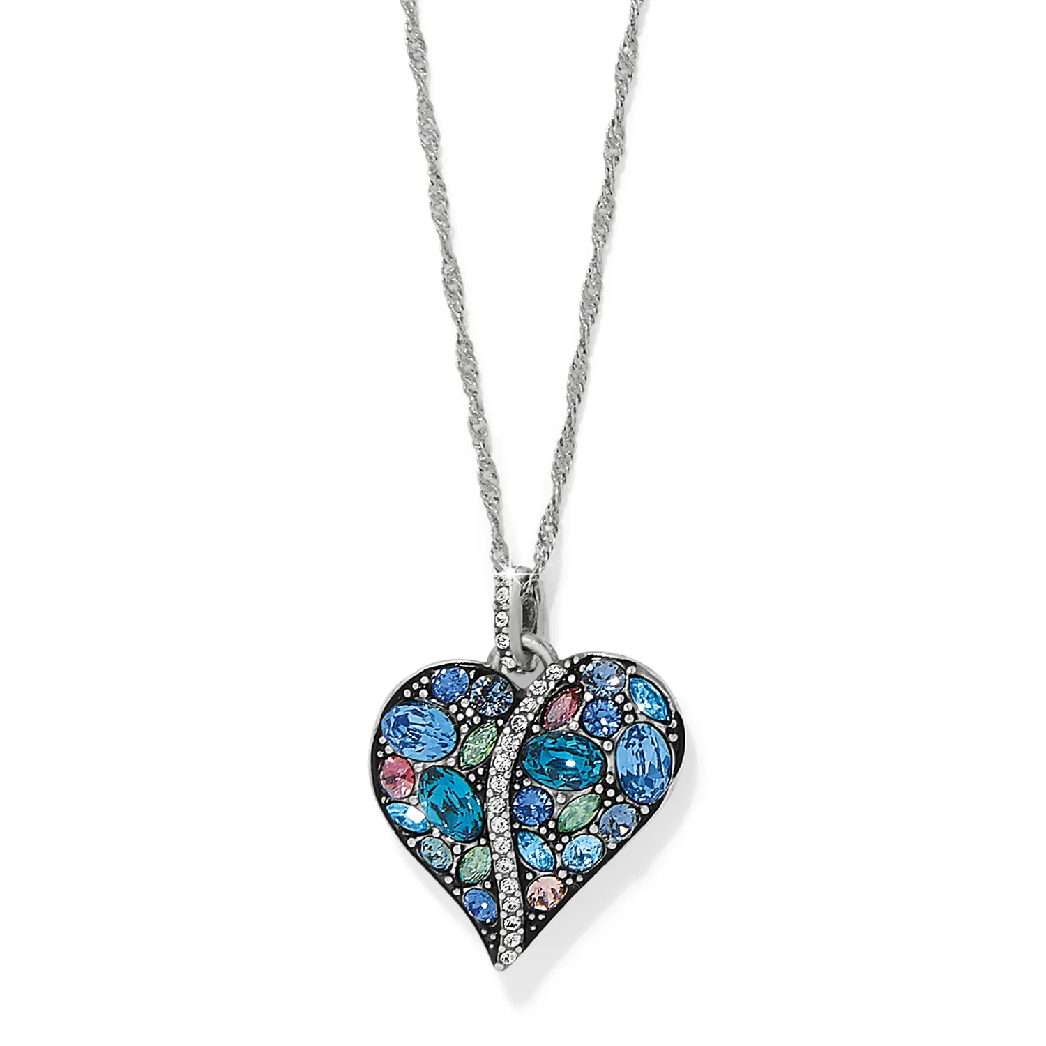 Trust Your Journey Blues Heart Necklace
