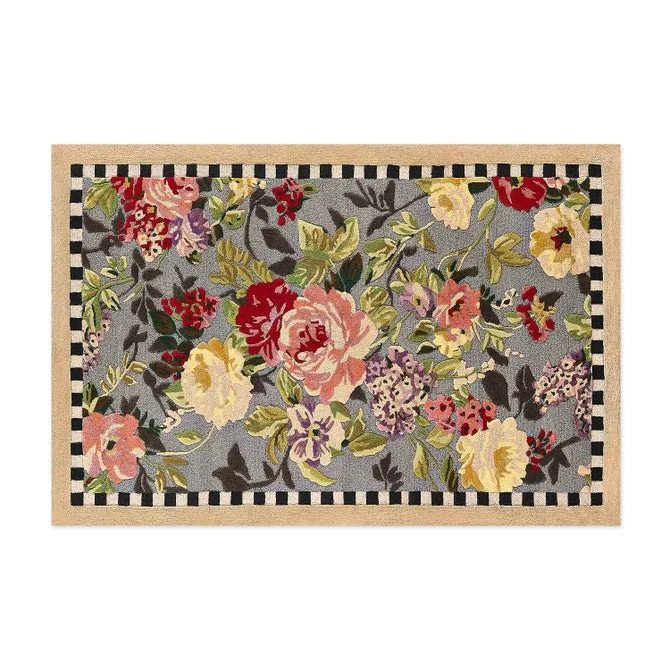 Mackenzie Childs Tudor Rose 3' X 5' Washable Rug - Image 6