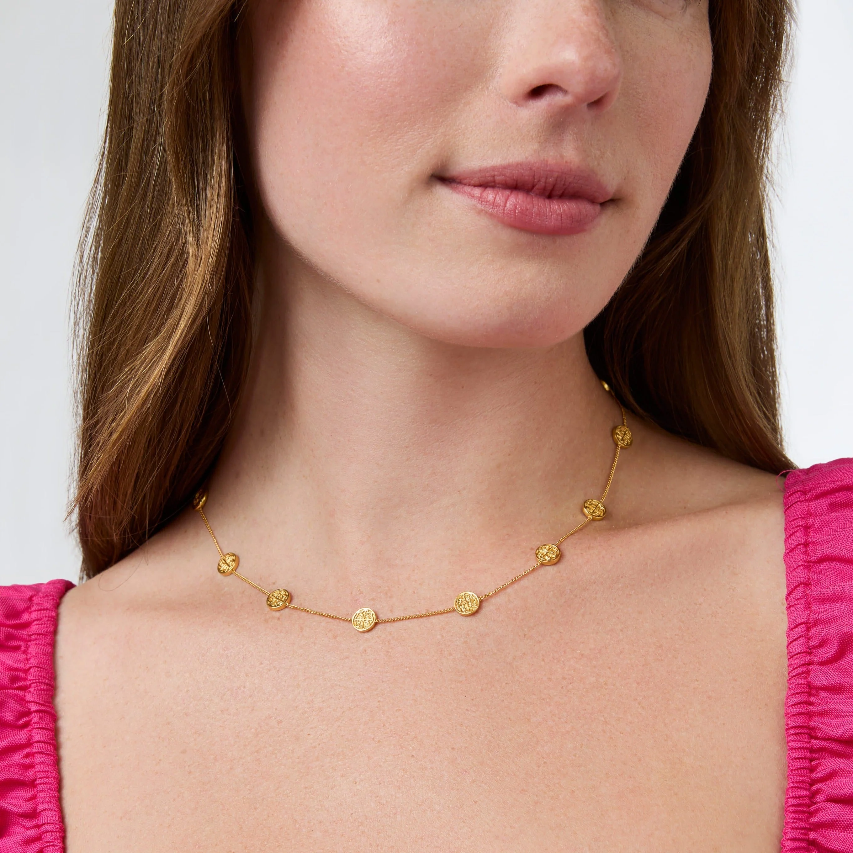 Valencia Delicate Station Necklace Gold - Image 2