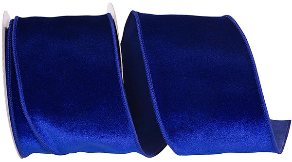 Velvet Plush Deluxe Dupioni Back Wired Edge Ribbon - Royal