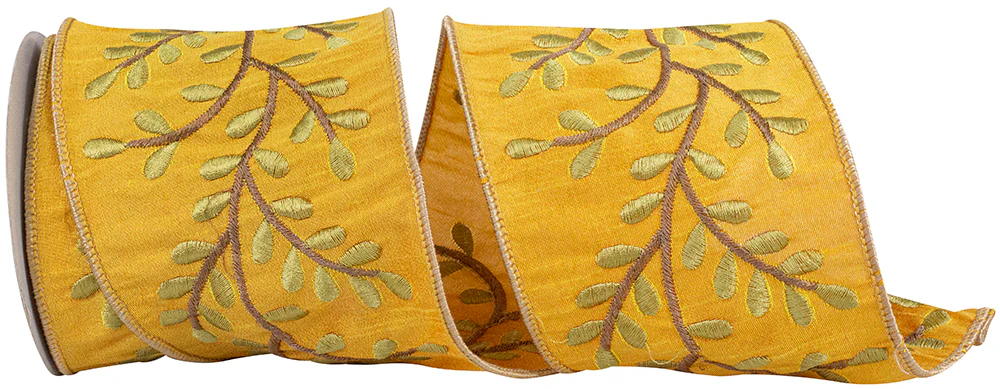 Vine Sunset Deluxe Embroidery Wired Edge Ribbon