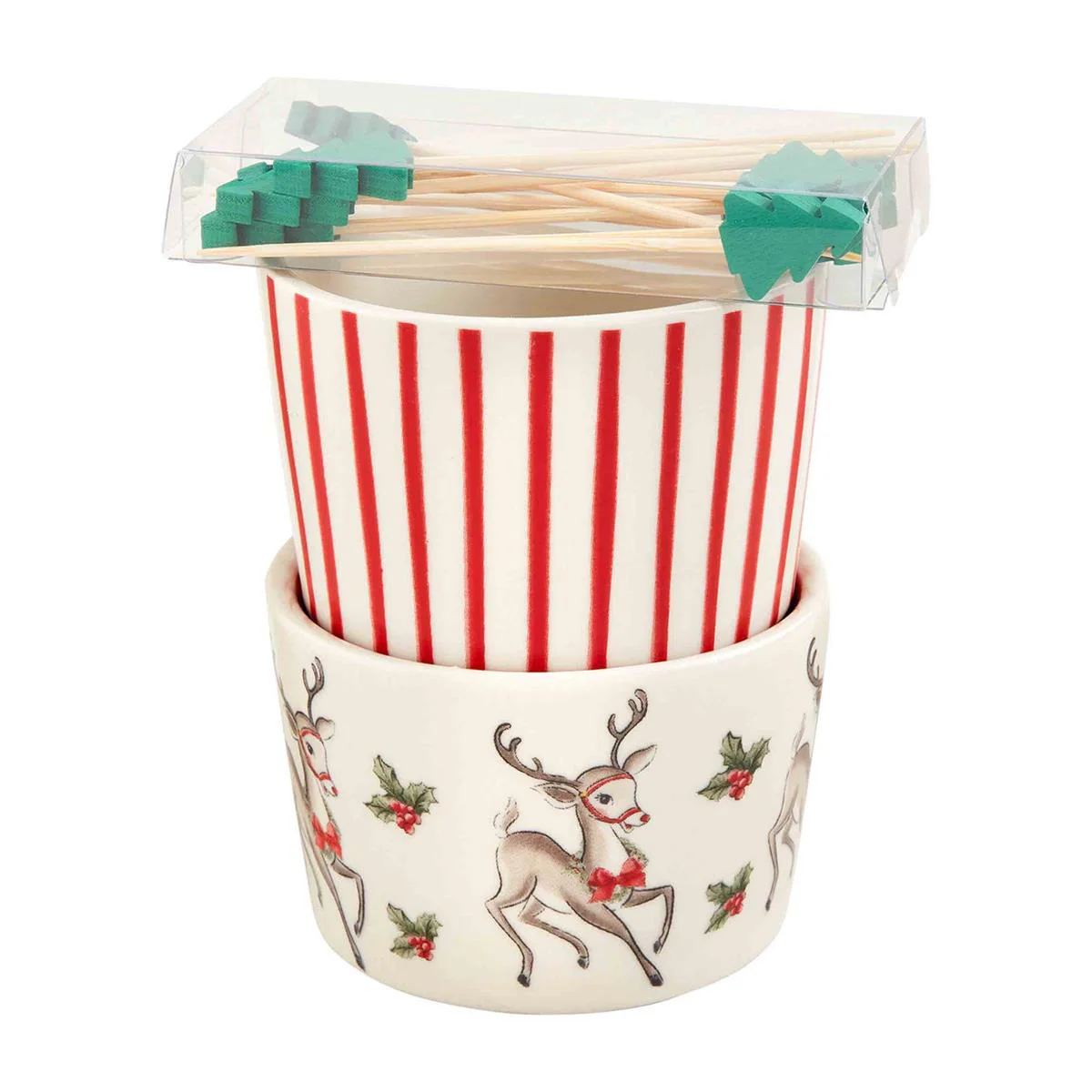 Vintage Christmas Ramekin & Toothpick