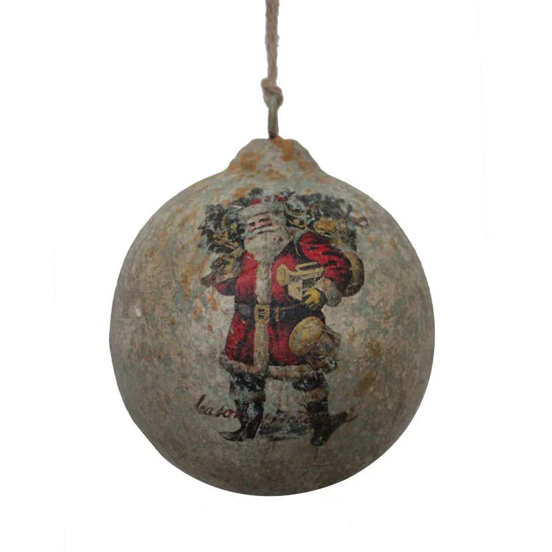 Vintage Santa Bearing Gifts 6" Ball