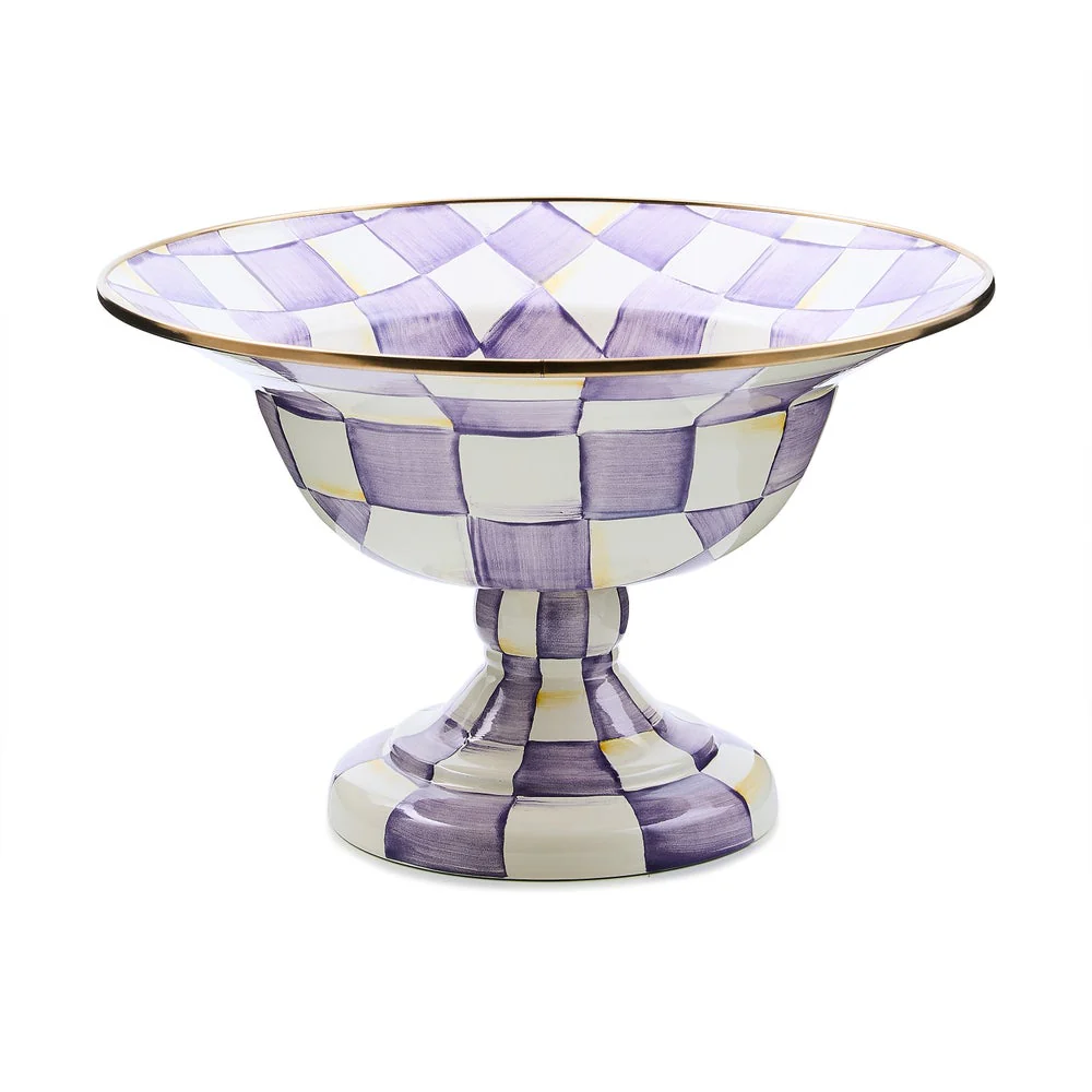 Violet Check Large Compote