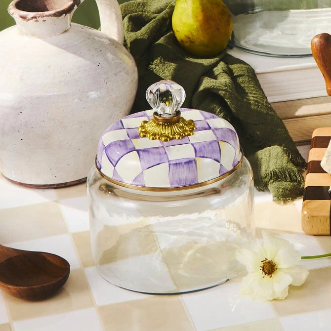 Violet Check Small Kitchen Canister - Image 2