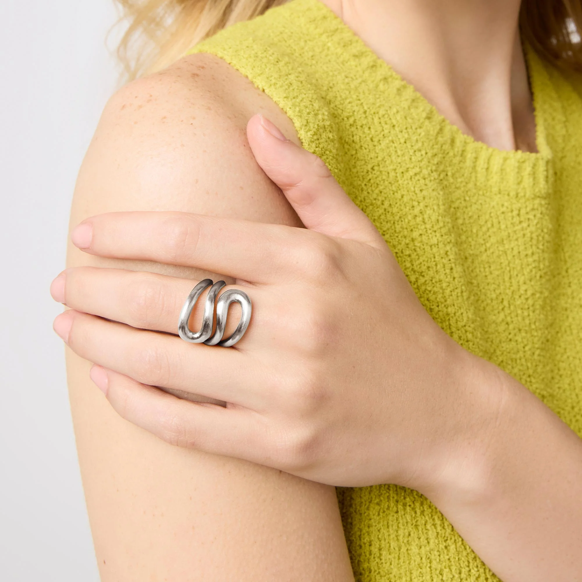 Wave Wrap Ring Silver - Image 6