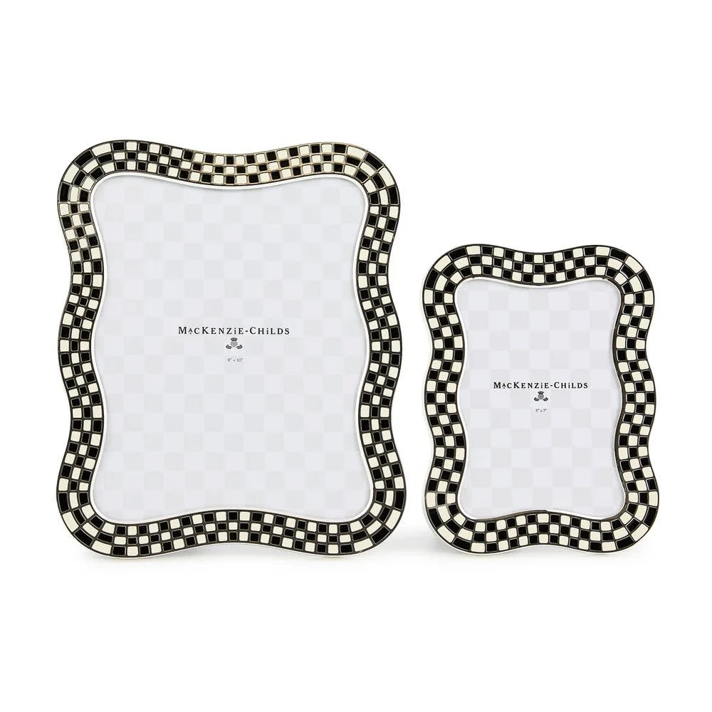 Wavy Check Silver Plated Frame