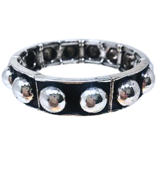 Western Silver Metal Bubble Stretch Bracelet - Image 3