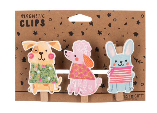 Whimsy Dog Magnet Clip - Sold as Set