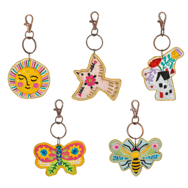 Whimsy Embroidered & Beaded Purse Charms