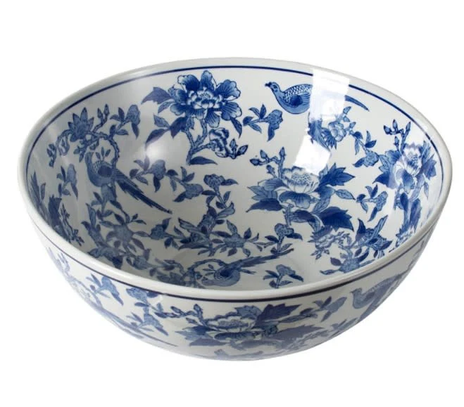 White and Blue Ceramic Bowl - Sold Individually - Image 2