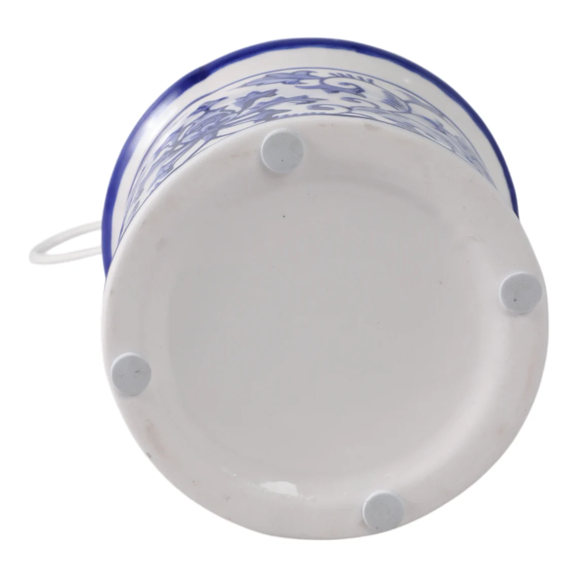 White/Blue Ceramic Chinoiserie Pagoda Bird House - Image 7