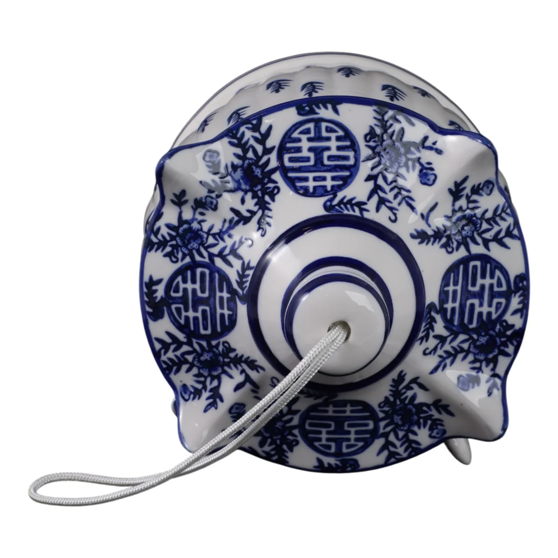 White/Blue Chinoiserie Large Pagoda Bird House - Image 14