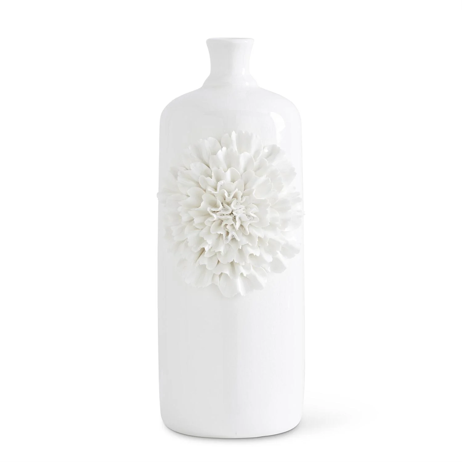 White Ceramic Bottles With White Carnations - Image 4