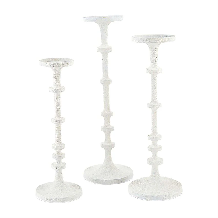 White Metal Candlesticks
