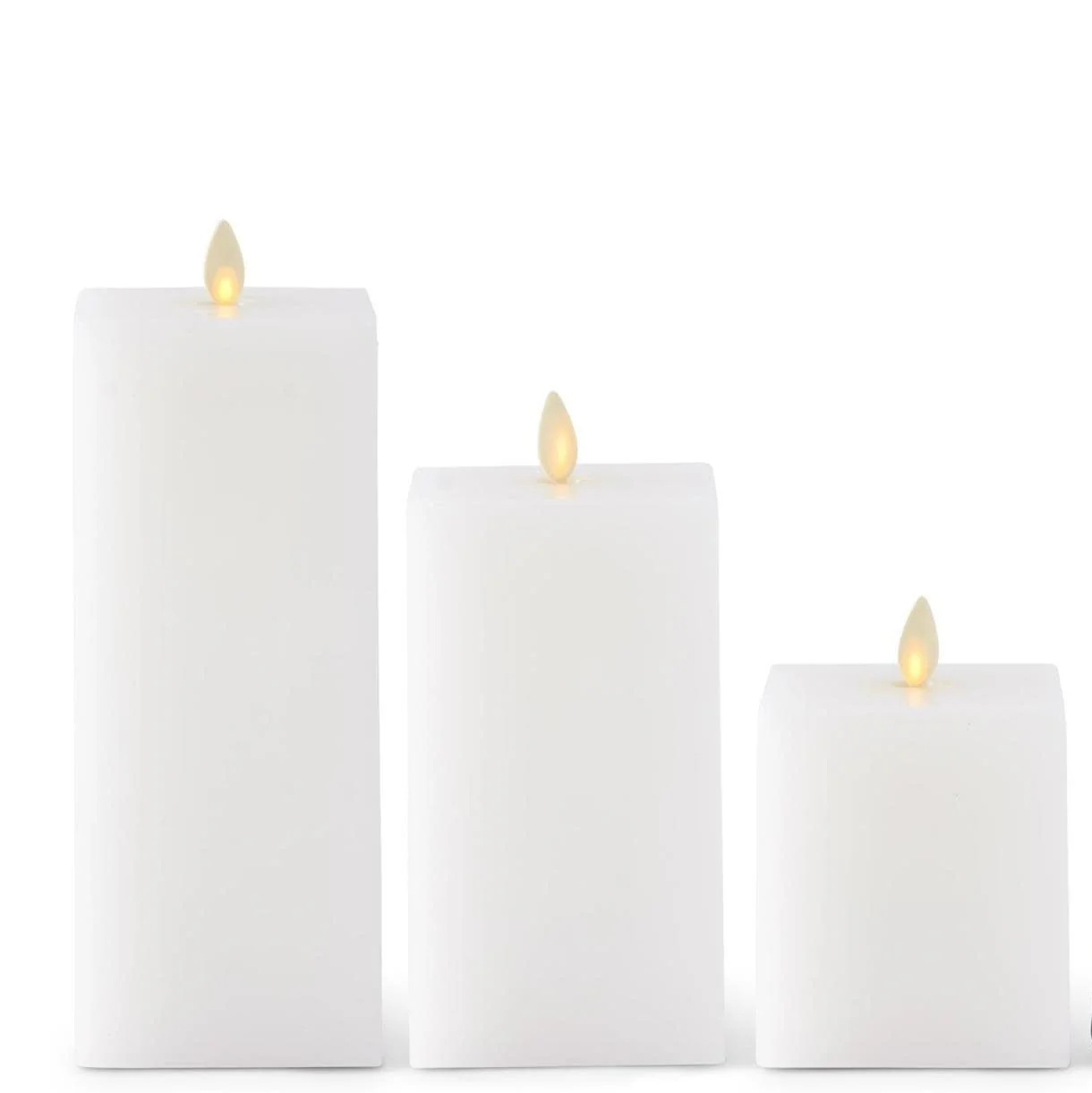 White Wax Luminara Indoor Square Candles