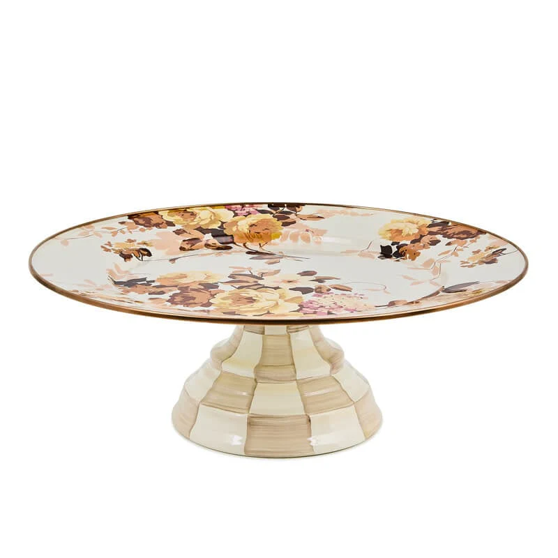 Wild Rose White Large Pedestal Platter - Image 2