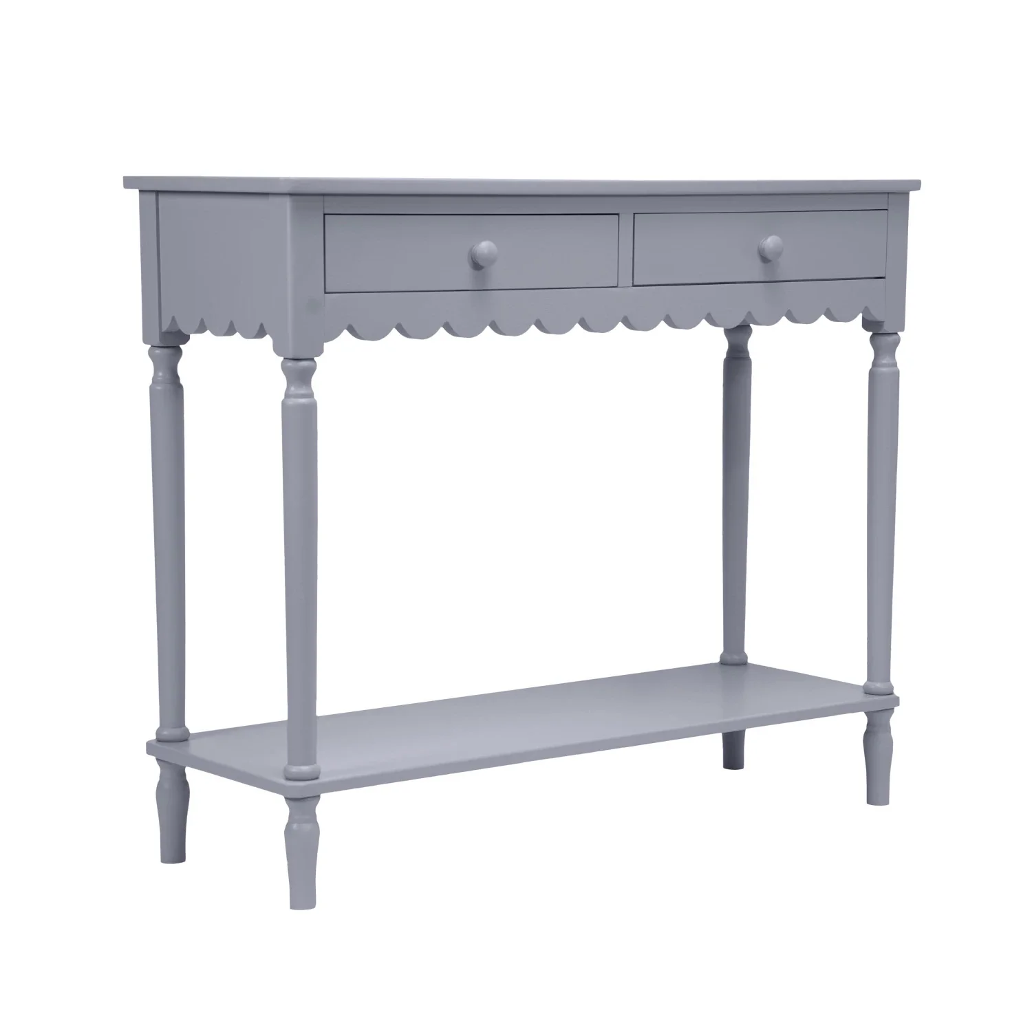Wood Scalloped Console Table - Image 2