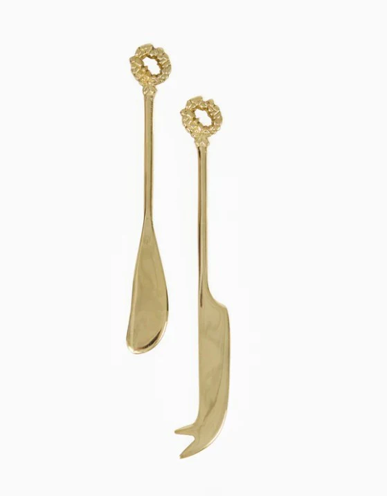 Wreath Cheese Knives Set of 2