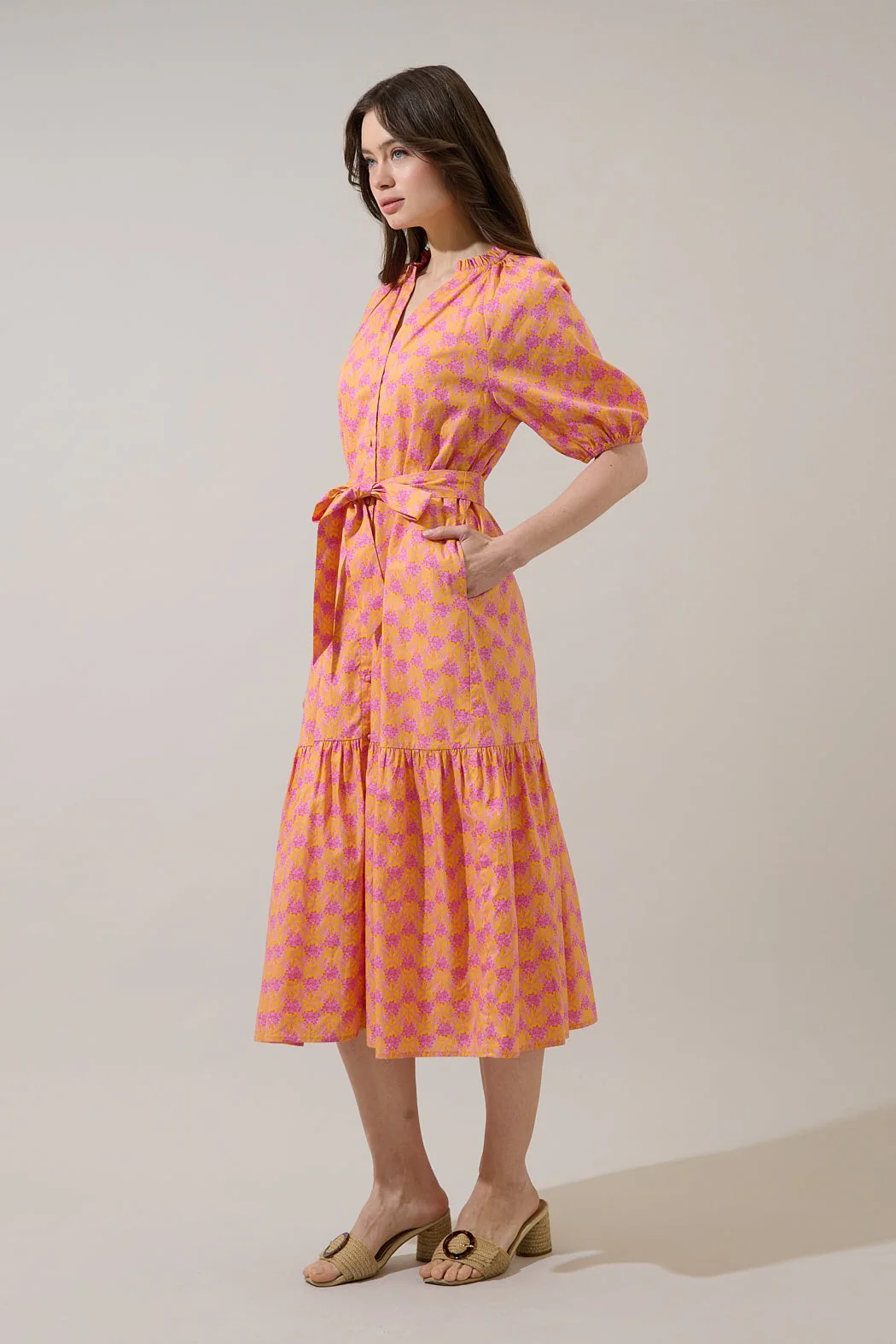 Wynette Tiered Midi Dress Drift Floral - Image 3