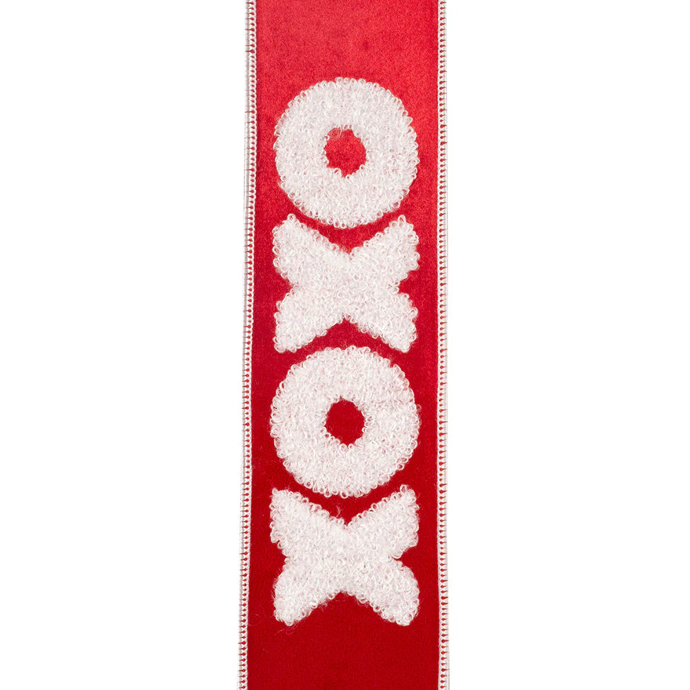 Xoxo Velvet Love Plush Embroidery Deluxe - Red/White - Image 2