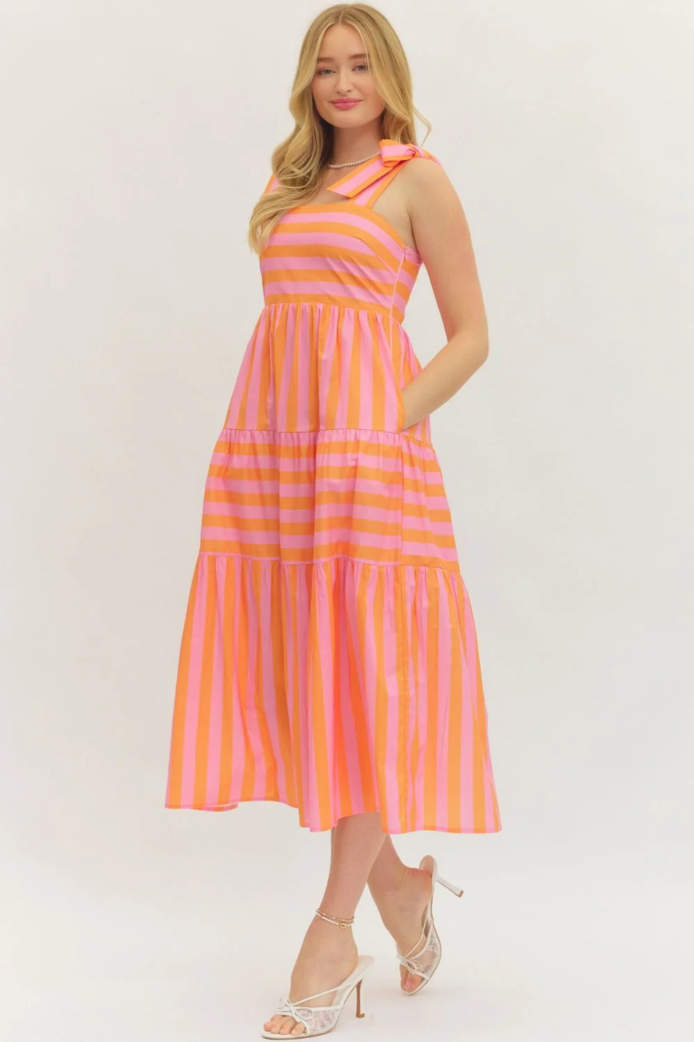 Zariyah Striped Sleeveless Midi Dress - Image 6